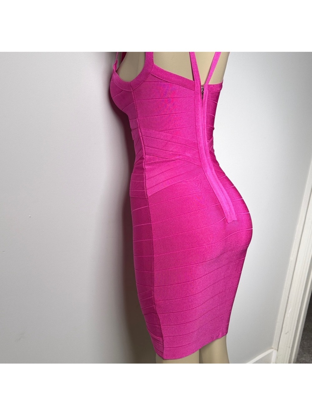 Bebe Fuchsia Bandage V-Neck
Mini Dress - Picture 7 of 8